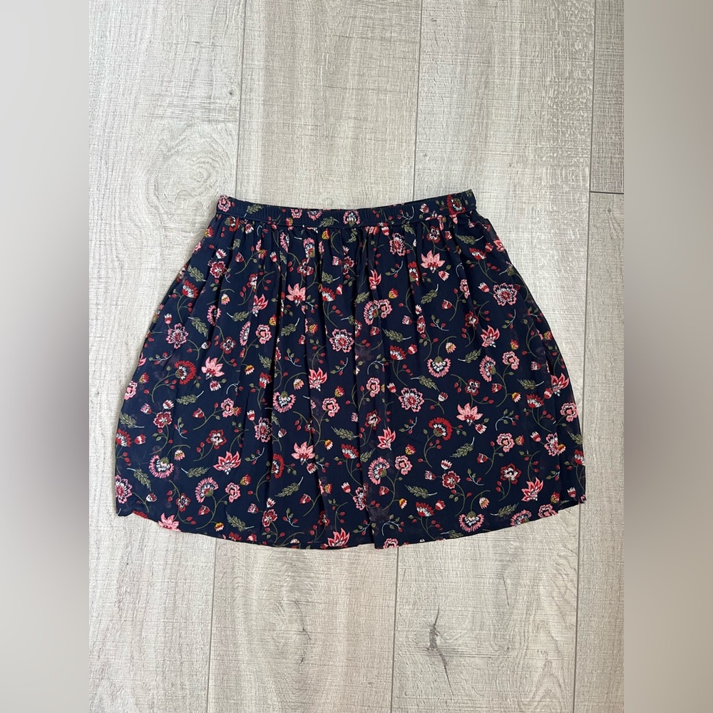 Hollister Navy Blue Flowy Mini Skirt